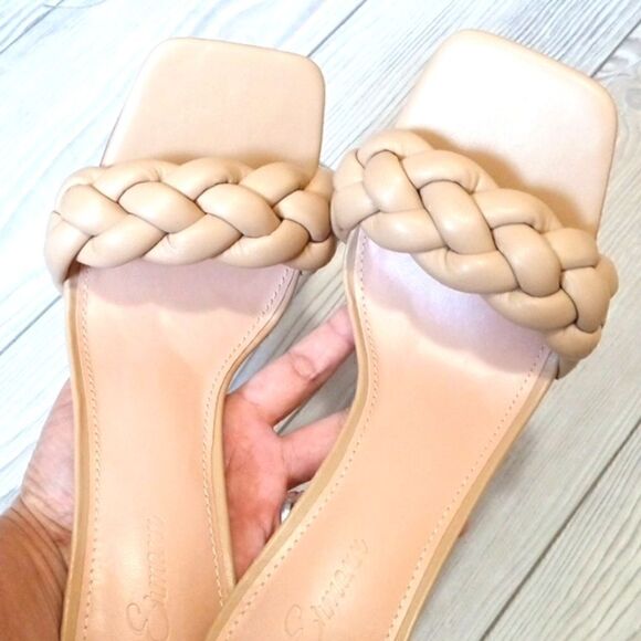 (14-3889) Ermonn Womens Square Open Toe Heeled Sandals Sz 9 - Picture 7 of 9